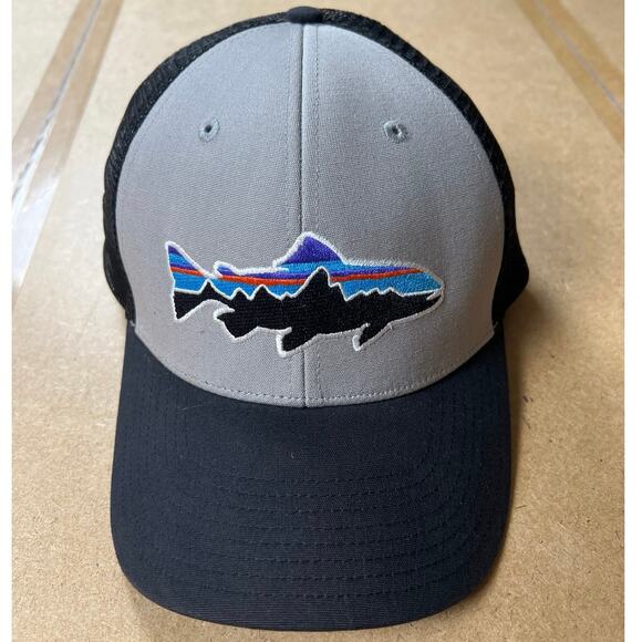 Patagonia Fitz Roy Trout Trucker Hat Snapback Mesh Fly Fish One Size Fits All - Picture 1 of 6